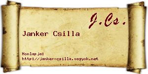 Janker Csilla névjegykártya